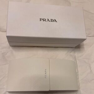 Prada Cream Sunglasses Case with Box